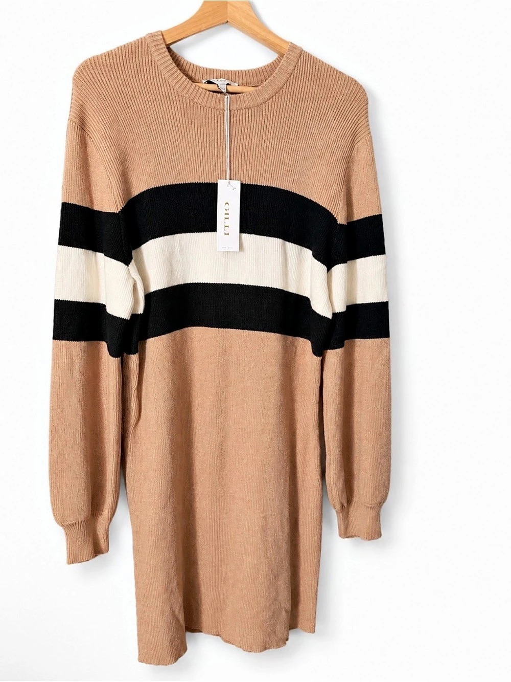 Gilli Striped Midi Sweater Dress